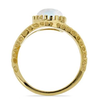 BUY  RAINBOW MOONSTONE SINGLE STONE FASHION RING